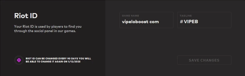 Valorant'ta Riot ID ve Etiket Değiştirme Bölümü